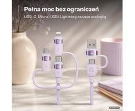 USAMS Kabel 2xUSB-C/USB/Micro-USB/Lightning 6w1 2m 100W fiolet - 1569004 - zdjęcie 2
